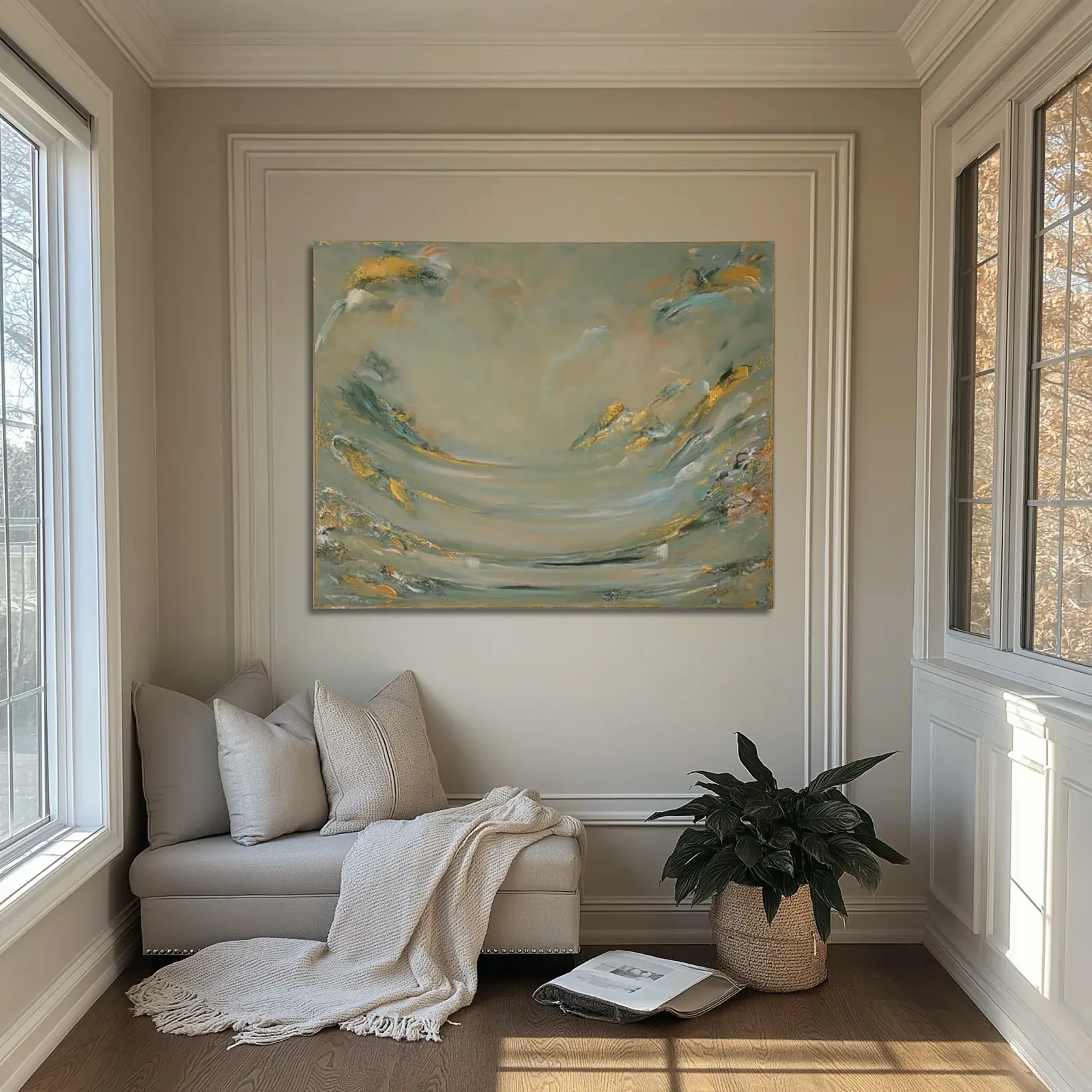 100 x 80 cm - Akryl av Johanna Odder (såld)