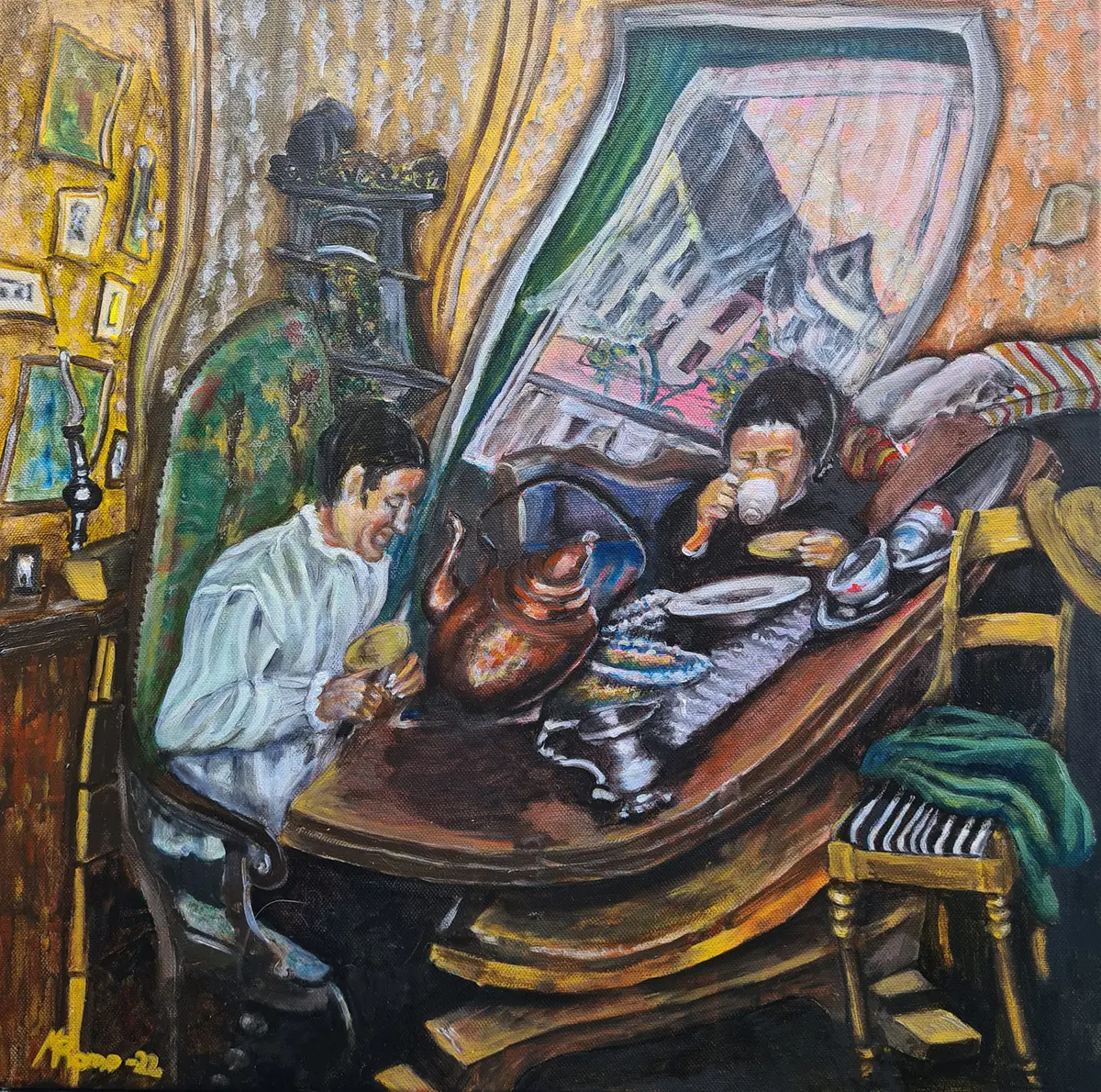 232-223 Fritt etter Wentzel - Olja - Surrealism - 50×50 cm av MRomo
