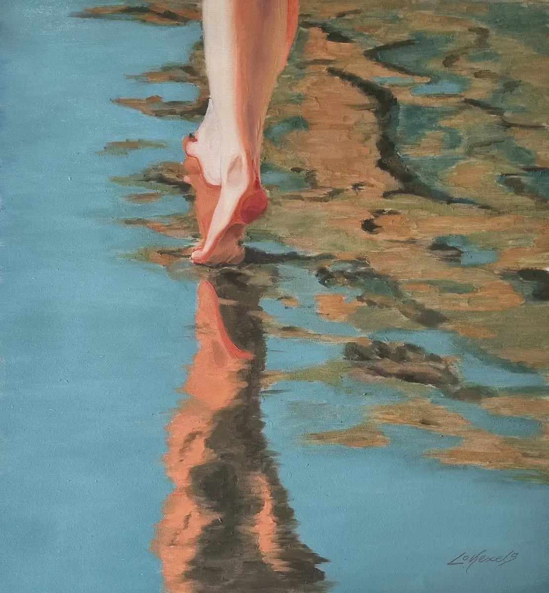 Sandsteg - Olja - Conceptual - 59×66 cm av Lovisa Kexel Sandberg
