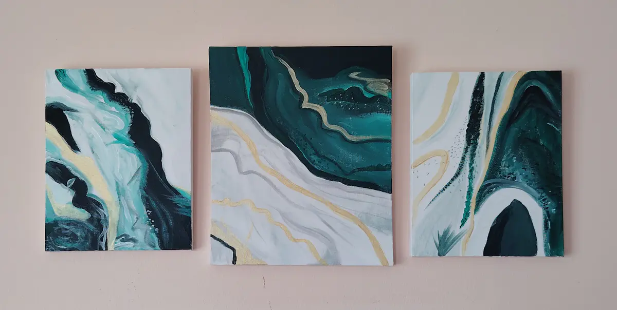 Green Reverie - Akryl - Abstract - 25×35 cm av Donna