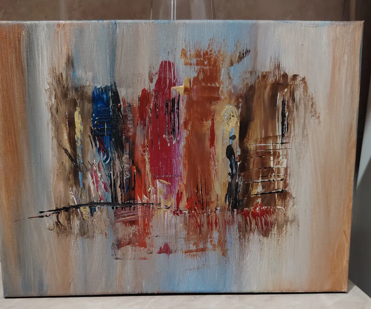 Urban Story - Akryl - Abstract - 40×30 cm av Donna